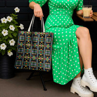 Regalia Stripe Floral Pattern Tote Bag Colorful Attractive - Wonder Print Shop