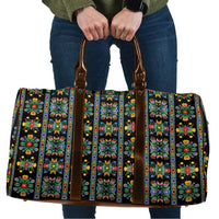 Regalia Stripe Floral Pattern Travel Bag Colorful Attractive - Wonder Print Shop