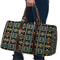Regalia Stripe Floral Pattern Travel Bag Colorful Attractive - Wonder Print Shop