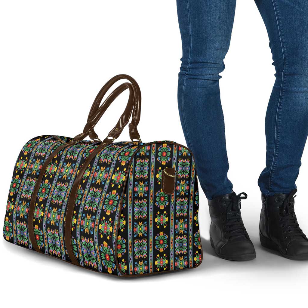 Regalia Stripe Floral Pattern Travel Bag Colorful Attractive - Wonder Print Shop
