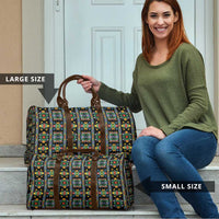 Regalia Stripe Floral Pattern Travel Bag Colorful Attractive - Wonder Print Shop