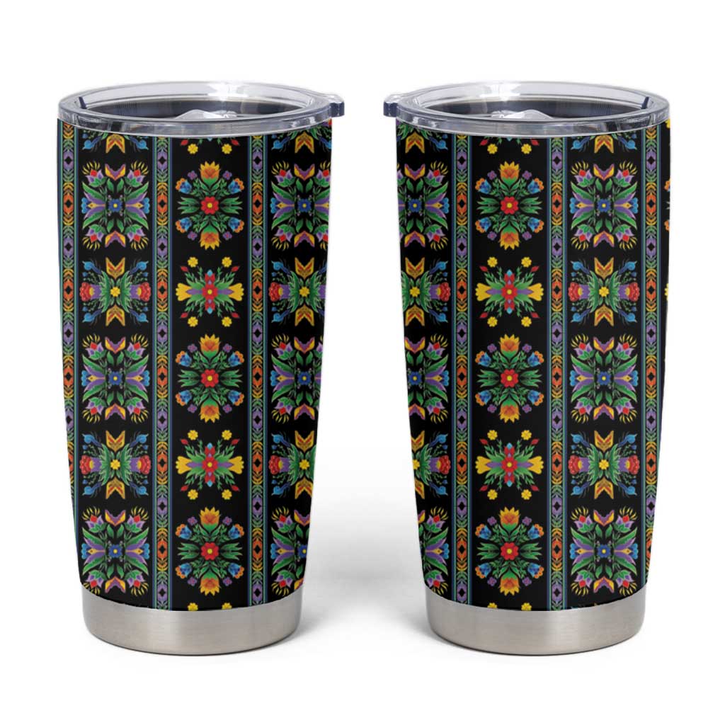 Regalia Stripe Floral Pattern Tumbler Cup Colorful Attractive - Wonder Print Shop