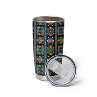 Regalia Stripe Floral Pattern Tumbler Cup Colorful Attractive - Wonder Print Shop