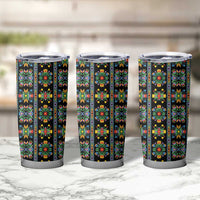 Regalia Stripe Floral Pattern Tumbler Cup Colorful Attractive - Wonder Print Shop