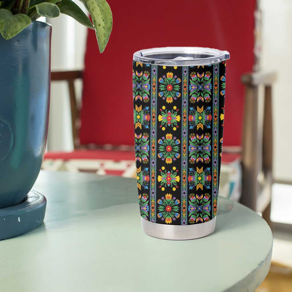 Regalia Stripe Floral Pattern Tumbler Cup Colorful Attractive - Wonder Print Shop