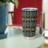 Regalia Stripe Floral Pattern Tumbler Cup Colorful Attractive - Wonder Print Shop