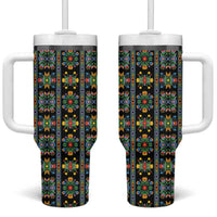 Regalia Stripe Floral Pattern Tumbler With Handle Colorful Attractive - Wonder Print Shop