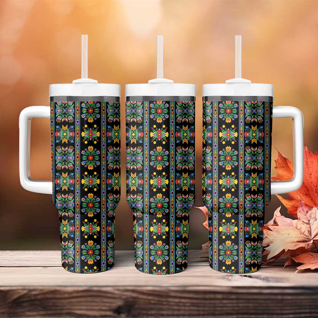 Regalia Stripe Floral Pattern Tumbler With Handle Colorful Attractive - Wonder Print Shop