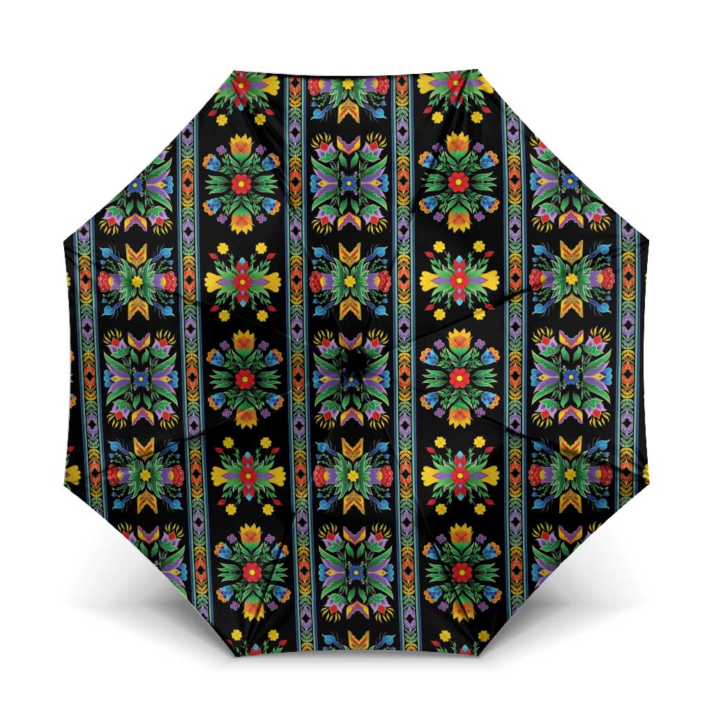 Regalia Stripe Floral Pattern Umbrella Colorful Attractive - Wonder Print Shop