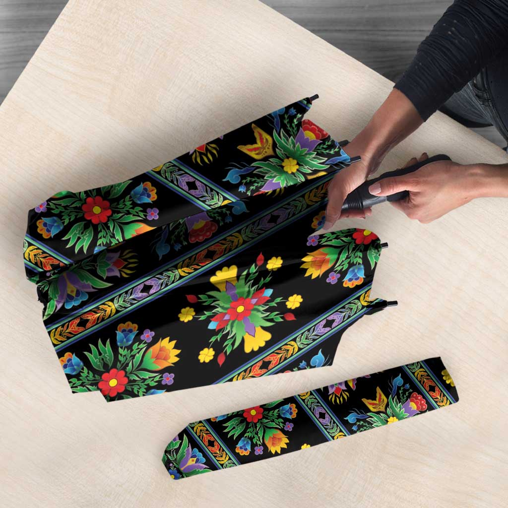 Regalia Stripe Floral Pattern Umbrella Colorful Attractive - Wonder Print Shop