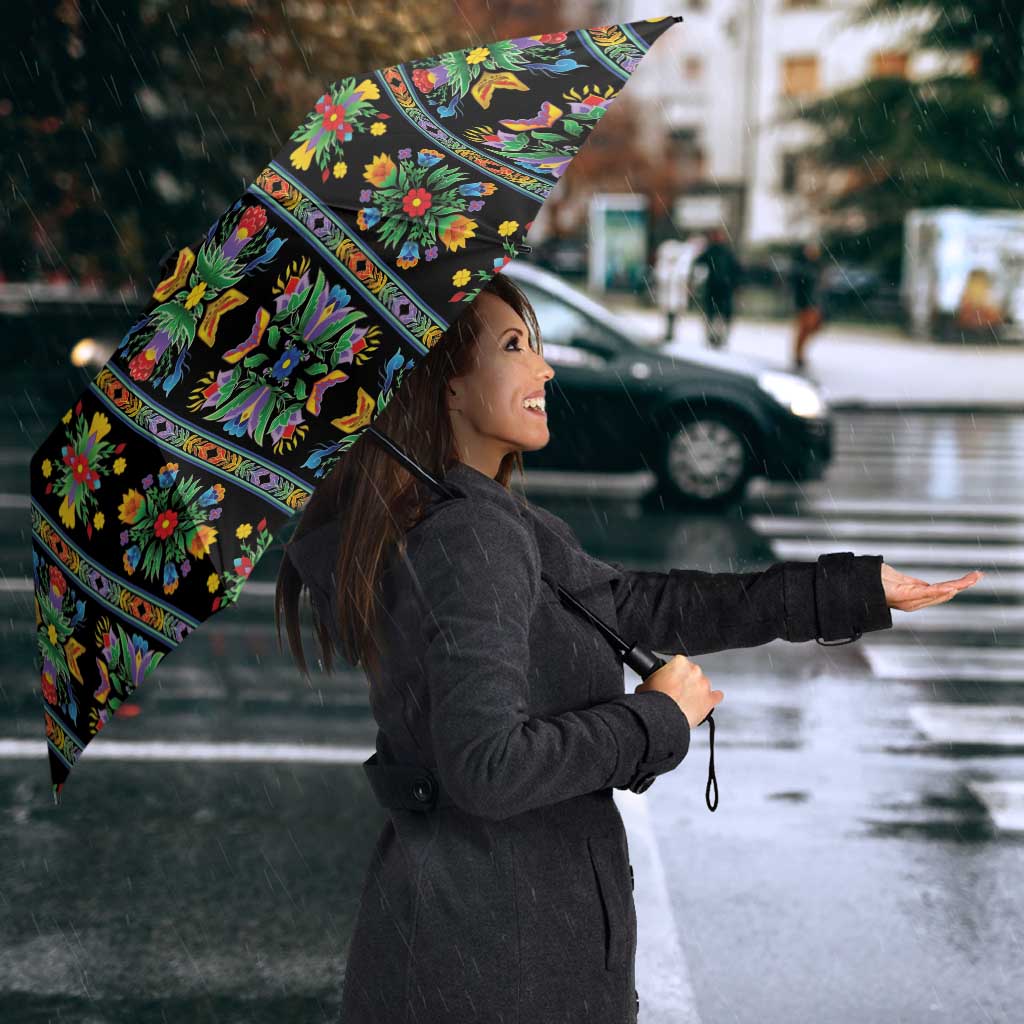 Regalia Stripe Floral Pattern Umbrella Colorful Attractive - Wonder Print Shop