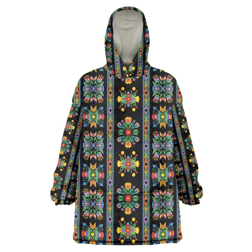 Regalia Stripe Floral Pattern Wearable Blanket Hoodie Colorful Attractive - Wonder Print Shop