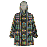 Regalia Stripe Floral Pattern Wearable Blanket Hoodie Colorful Attractive - Wonder Print Shop