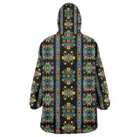 Regalia Stripe Floral Pattern Wearable Blanket Hoodie Colorful Attractive - Wonder Print Shop