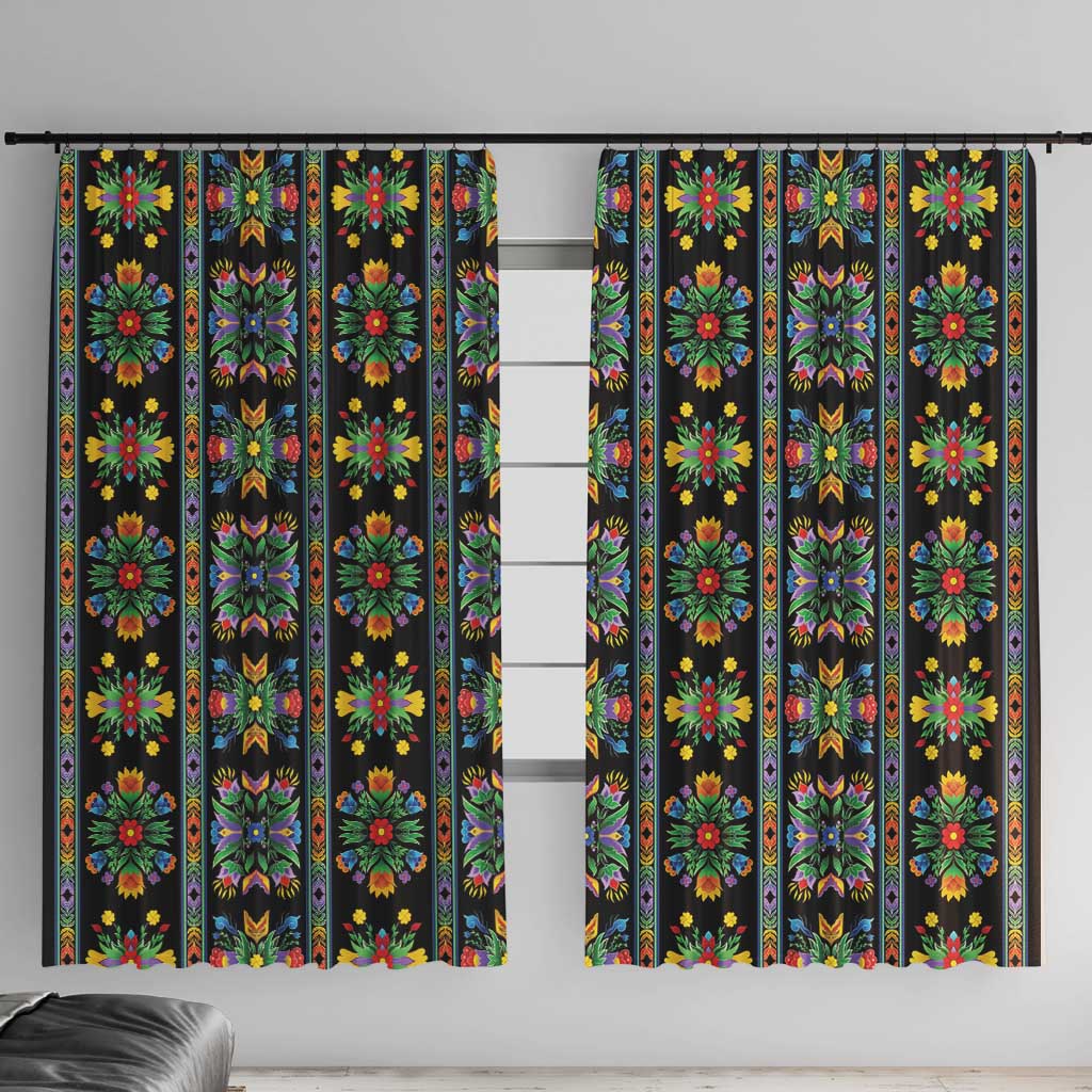 Regalia Stripe Floral Pattern Window Curtain Colorful Attractive - Wonder Print Shop