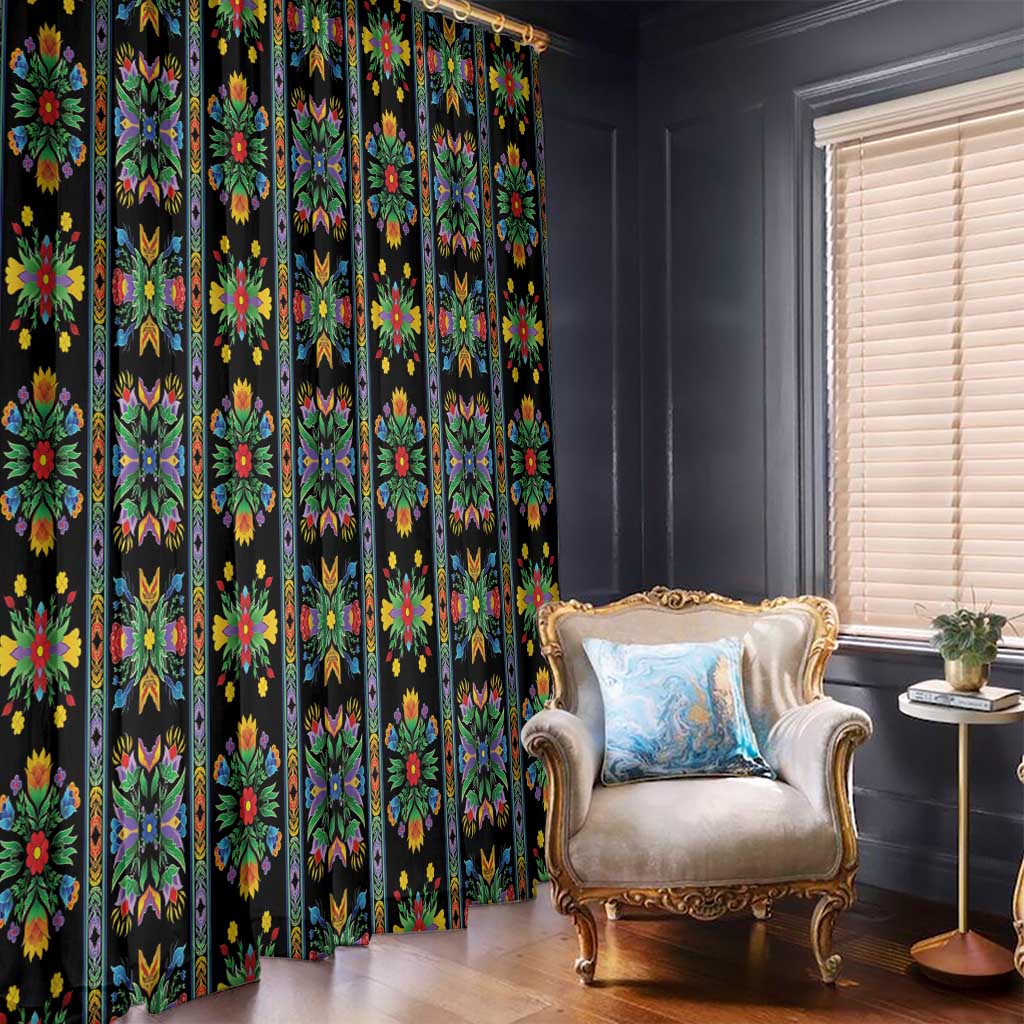 Regalia Stripe Floral Pattern Window Curtain Colorful Attractive - Wonder Print Shop