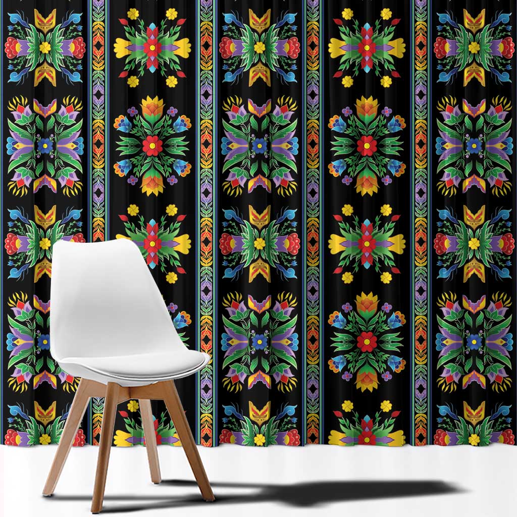 Regalia Stripe Floral Pattern Window Curtain Colorful Attractive - Wonder Print Shop