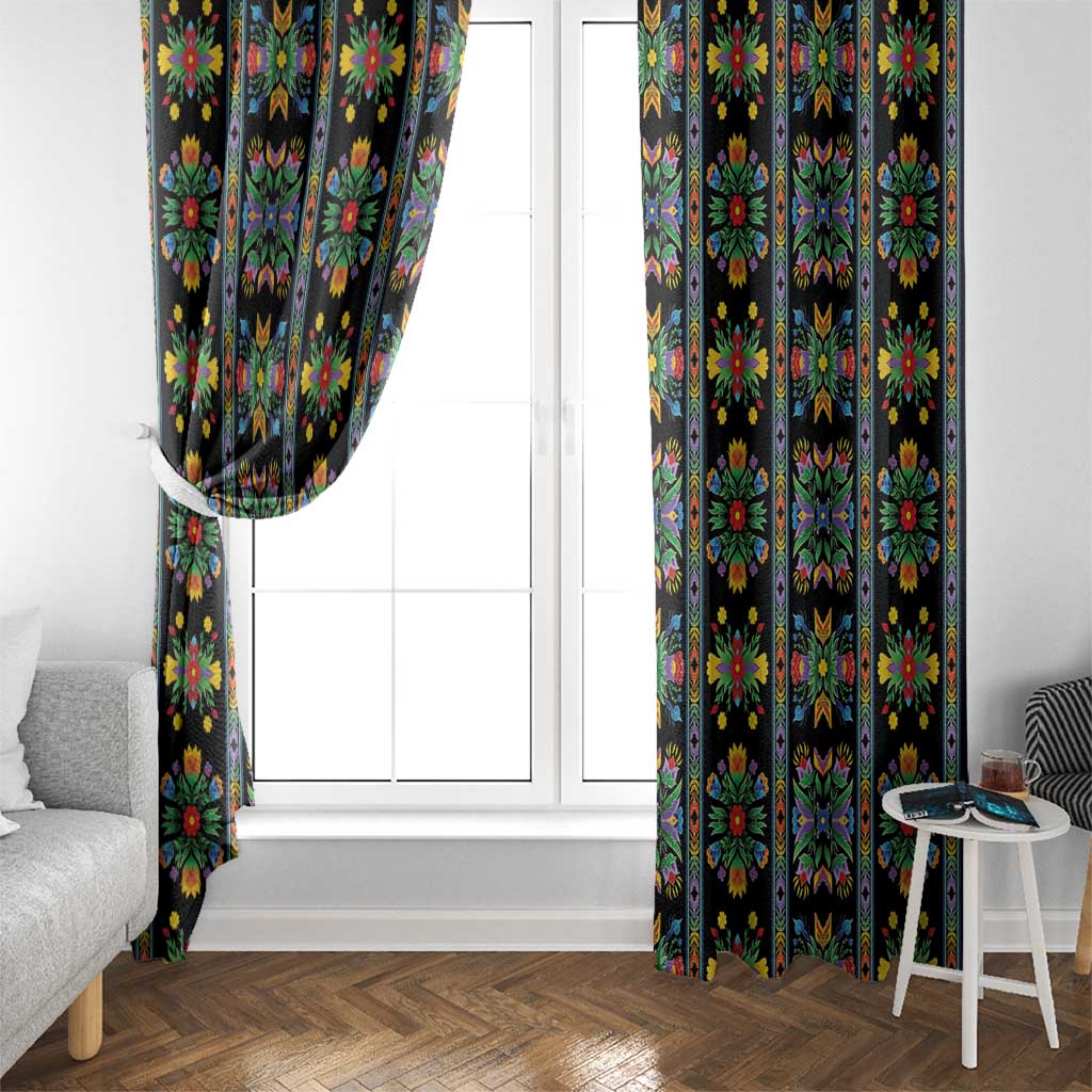 Regalia Stripe Floral Pattern Window Curtain Colorful Attractive - Wonder Print Shop