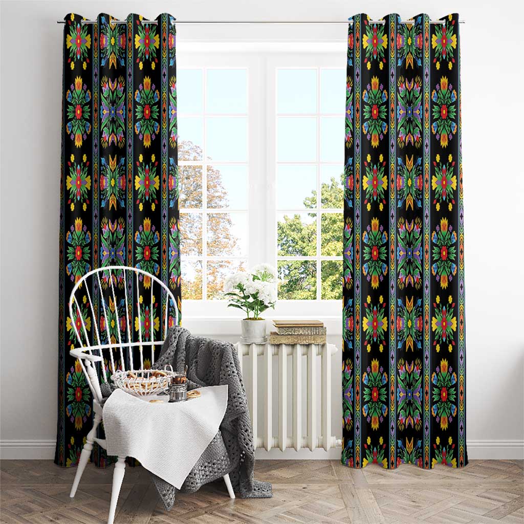 Regalia Stripe Floral Pattern Window Curtain Colorful Attractive - Wonder Print Shop