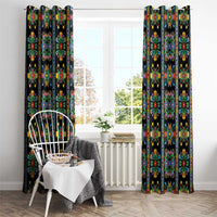 Regalia Stripe Floral Pattern Window Curtain Colorful Attractive - Wonder Print Shop