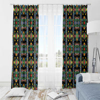 Regalia Stripe Floral Pattern Window Curtain Colorful Attractive - Wonder Print Shop