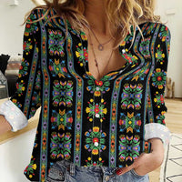 Regalia Stripe Floral Pattern Women Casual Shirt Colorful Attractive - Wonder Print Shop