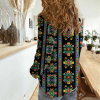 Regalia Stripe Floral Pattern Women Casual Shirt Colorful Attractive - Wonder Print Shop