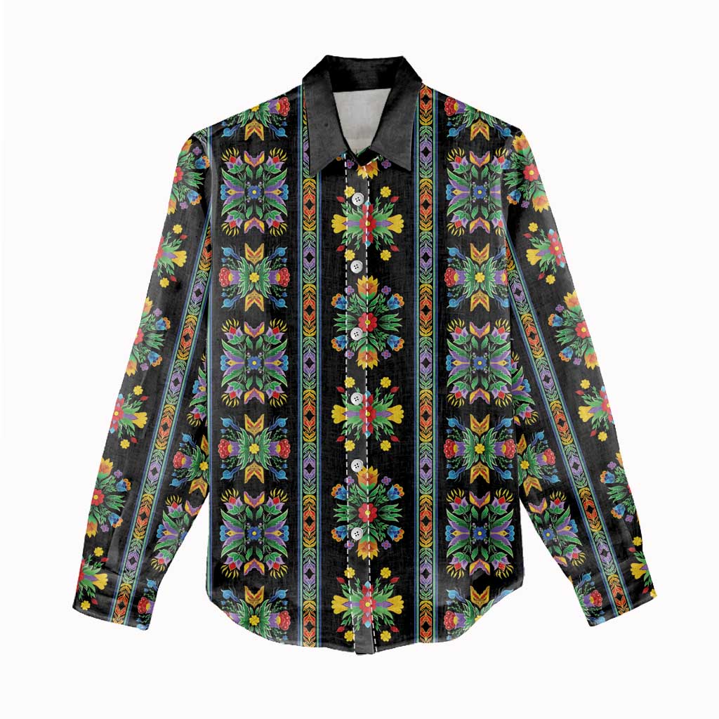 Regalia Stripe Floral Pattern Women Casual Shirt Colorful Attractive - Wonder Print Shop