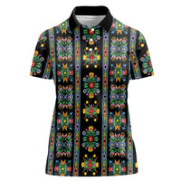 Regalia Stripe Floral Pattern Women Polo Shirt Colorful Attractive - Wonder Print Shop