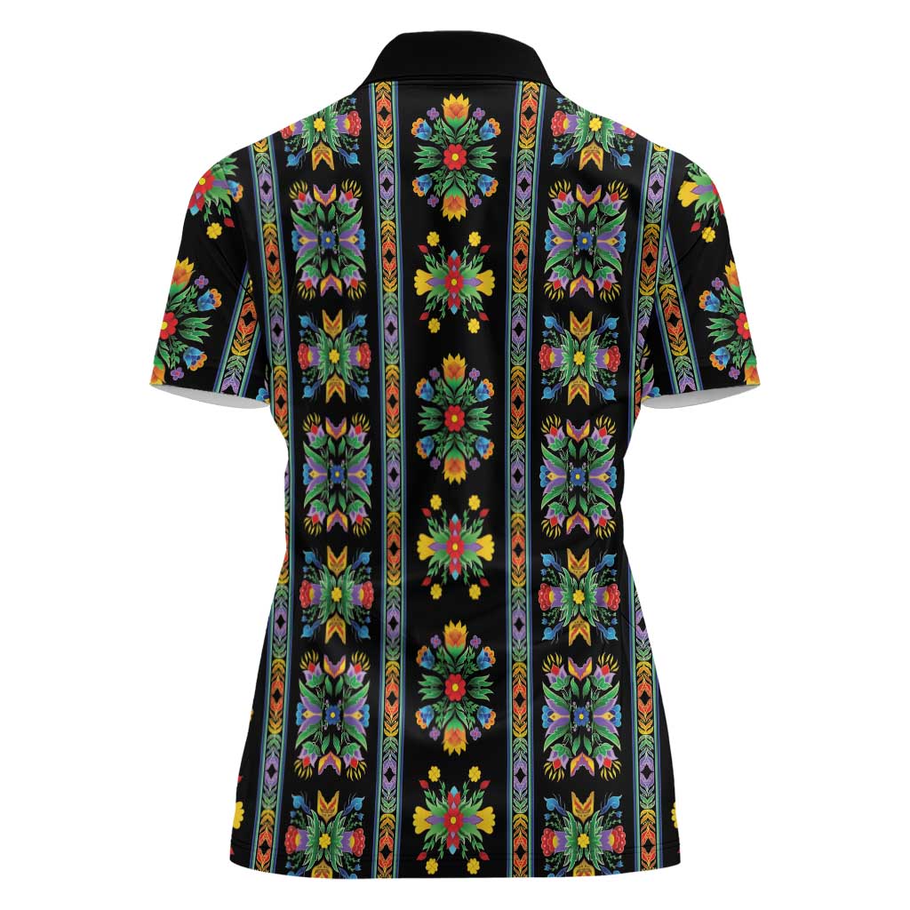 Regalia Stripe Floral Pattern Women Polo Shirt Colorful Attractive - Wonder Print Shop