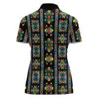 Regalia Stripe Floral Pattern Women Polo Shirt Colorful Attractive - Wonder Print Shop