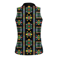 Regalia Stripe Floral Pattern Women Sleeveless Polo Shirt Colorful Attractive - Wonder Print Shop