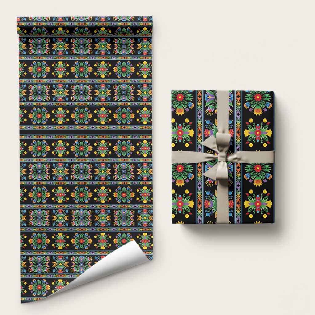 Regalia Stripe Floral Pattern Wrapping Paper Colorful Attractive