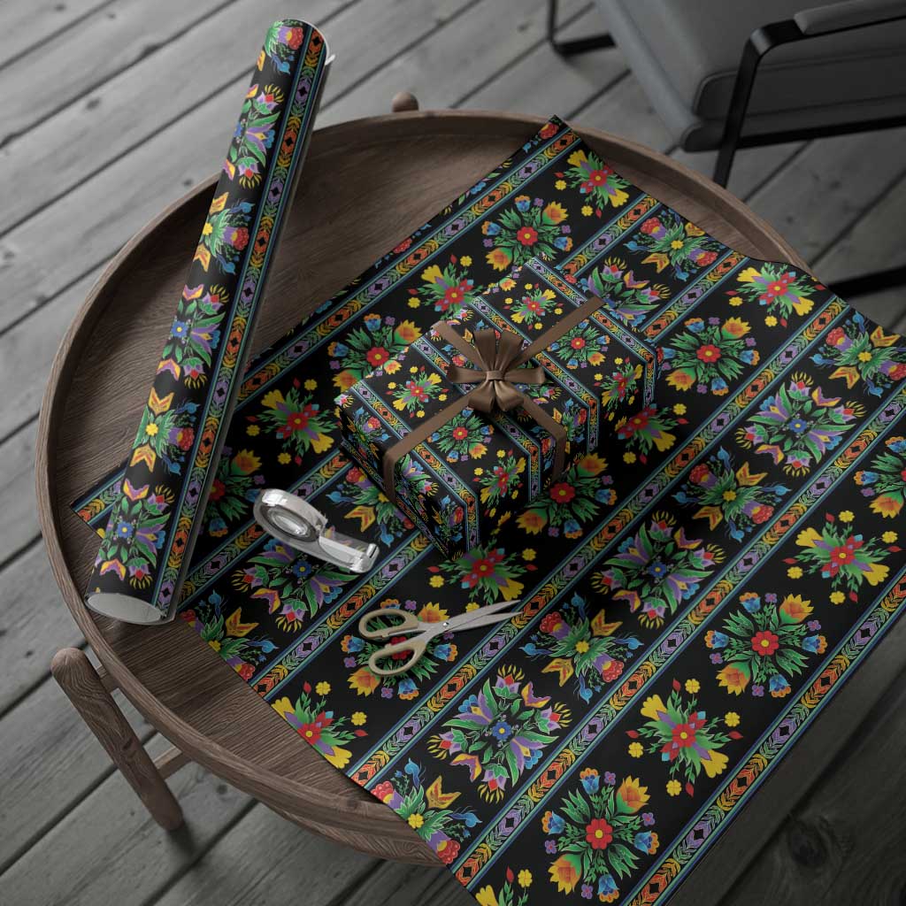 Regalia Stripe Floral Pattern Wrapping Paper Colorful Attractive