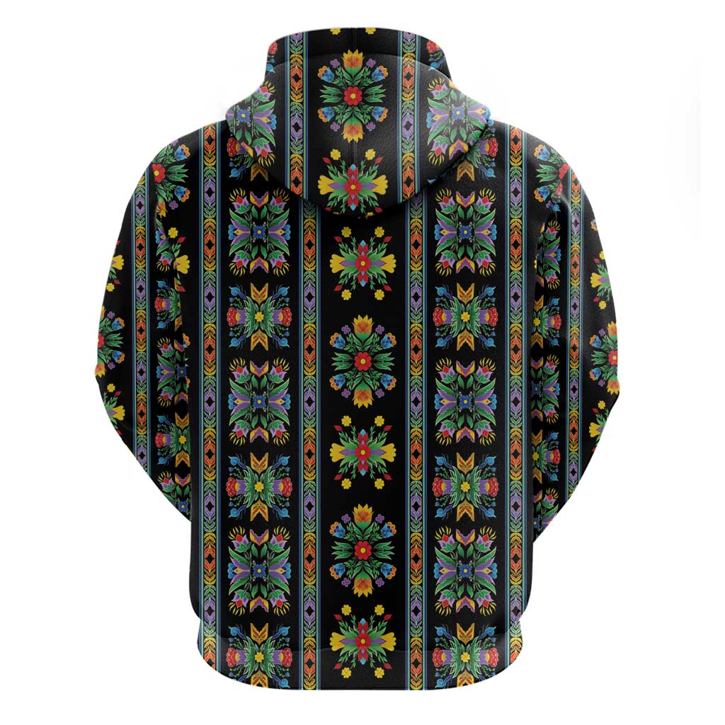 Regalia Stripe Floral Pattern Zip Hoodie Colorful Attractive - Wonder Print Shop