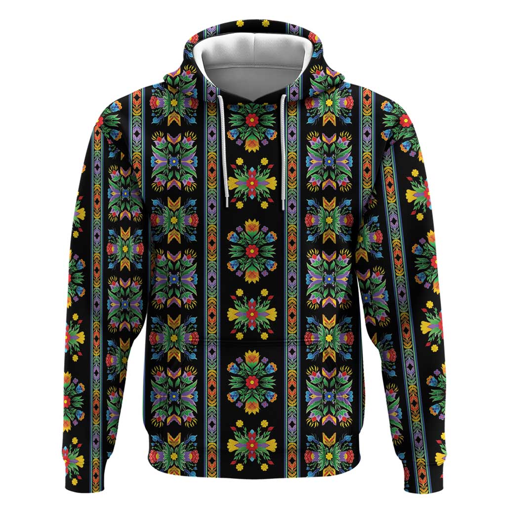 Regalia Stripe Floral Pattern Zip Hoodie Colorful Attractive - Wonder Print Shop