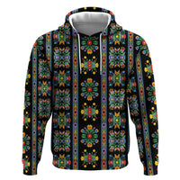 Regalia Stripe Floral Pattern Zip Hoodie Colorful Attractive - Wonder Print Shop