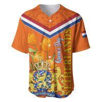 Netherlands Queen Day 2024 Baseball Jersey Nederland Koningsdag Orange Tulips - Wonder Print Shop