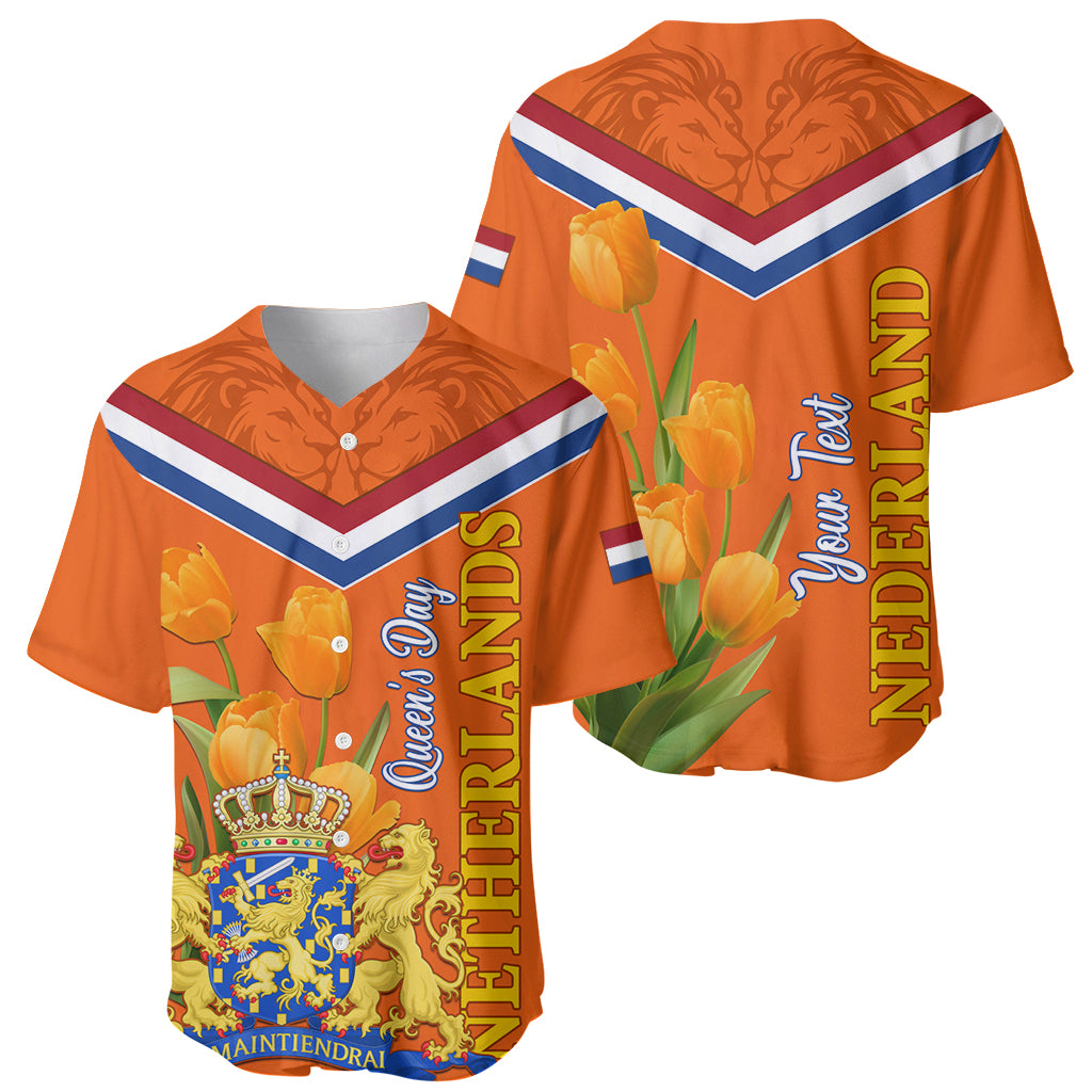 Netherlands Queen Day 2024 Baseball Jersey Nederland Koningsdag Orange Tulips - Wonder Print Shop