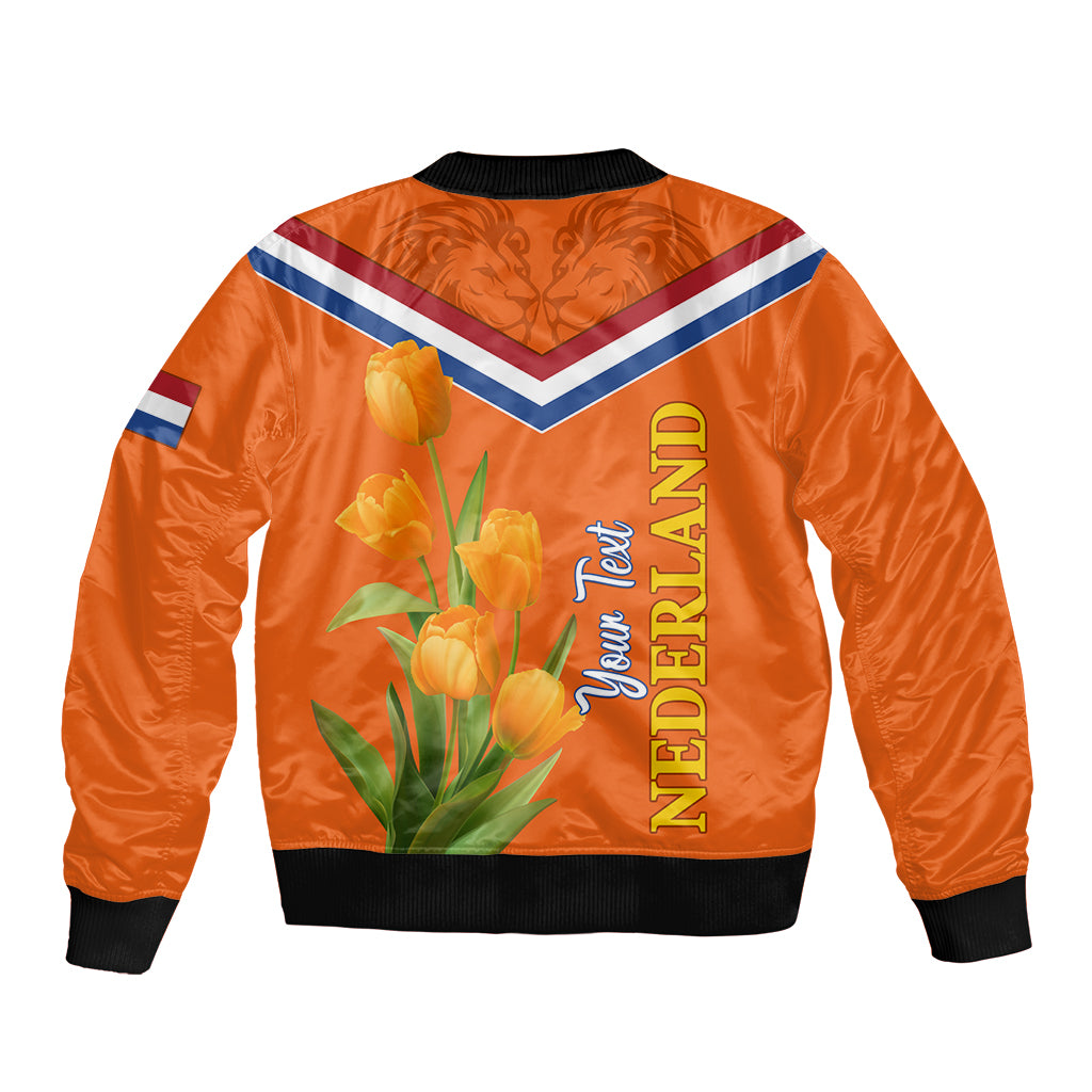 Netherlands Queen Day 2024 Bomber Jacket Nederland Koningsdag Orange Tulips - Wonder Print Shop