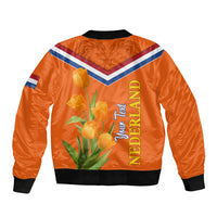Netherlands Queen Day 2024 Bomber Jacket Nederland Koningsdag Orange Tulips - Wonder Print Shop