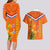 Netherlands Queen Day 2024 Couples Matching Long Sleeve Bodycon Dress and Hawaiian Shirt Nederland Koningsdag Orange Tulips
