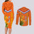 Netherlands Queen Day 2024 Couples Matching Long Sleeve Bodycon Dress and Long Sleeve Button Shirt Nederland Koningsdag Orange Tulips