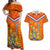 Netherlands Queen Day 2024 Couples Matching Off Shoulder Maxi Dress and Hawaiian Shirt Nederland Koningsdag Orange Tulips - Wonder Print Shop