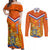 Netherlands Queen Day 2024 Couples Matching Off Shoulder Maxi Dress and Long Sleeve Button Shirt Nederland Koningsdag Orange Tulips