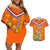 Netherlands Queen Day 2024 Couples Matching Off Shoulder Short Dress and Hawaiian Shirt Nederland Koningsdag Orange Tulips - Wonder Print Shop