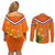 Netherlands Queen Day 2024 Couples Matching Off Shoulder Short Dress and Long Sleeve Button Shirt Nederland Koningsdag Orange Tulips - Wonder Print Shop