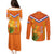 Netherlands Queen Day 2024 Couples Matching Puletasi and Long Sleeve Button Shirt Nederland Koningsdag Orange Tulips