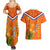 Netherlands Queen Day 2024 Couples Matching Summer Maxi Dress and Hawaiian Shirt Nederland Koningsdag Orange Tulips