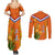 Netherlands Queen Day 2024 Couples Matching Summer Maxi Dress and Long Sleeve Button Shirt Nederland Koningsdag Orange Tulips